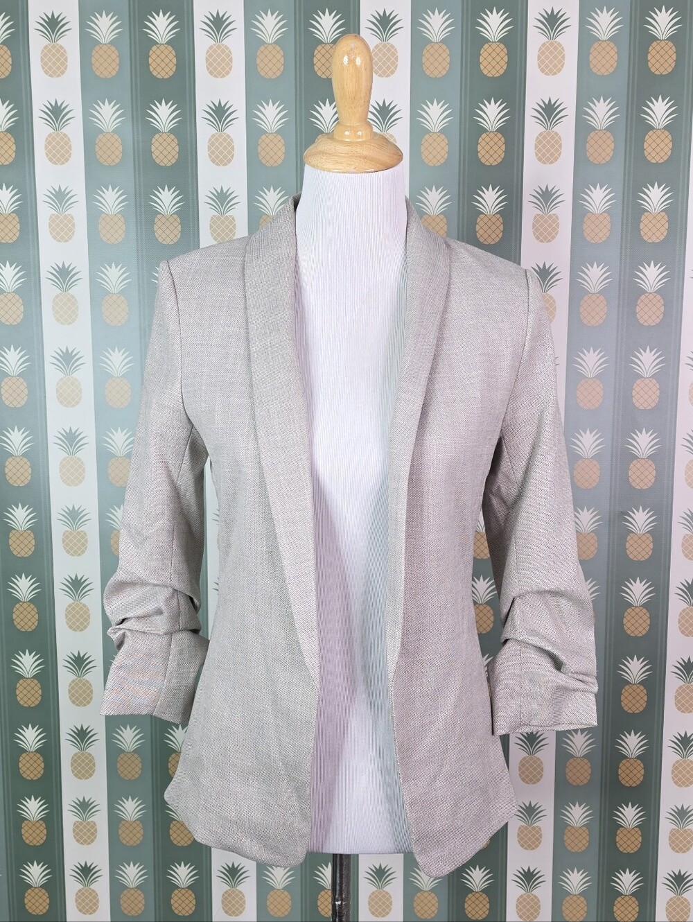 H&M Light Gray Women’s Open-Front Blazer Jacket